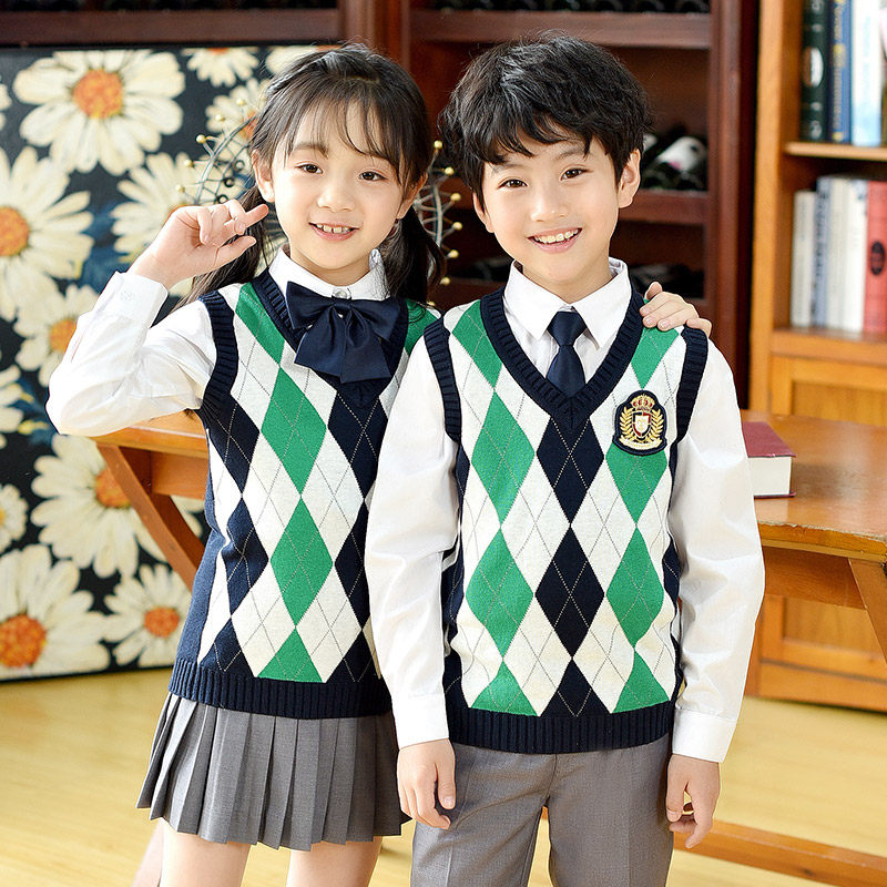 初中小学生校服班服演出服套装毛衣背心马甲英伦学院风幼儿园园服