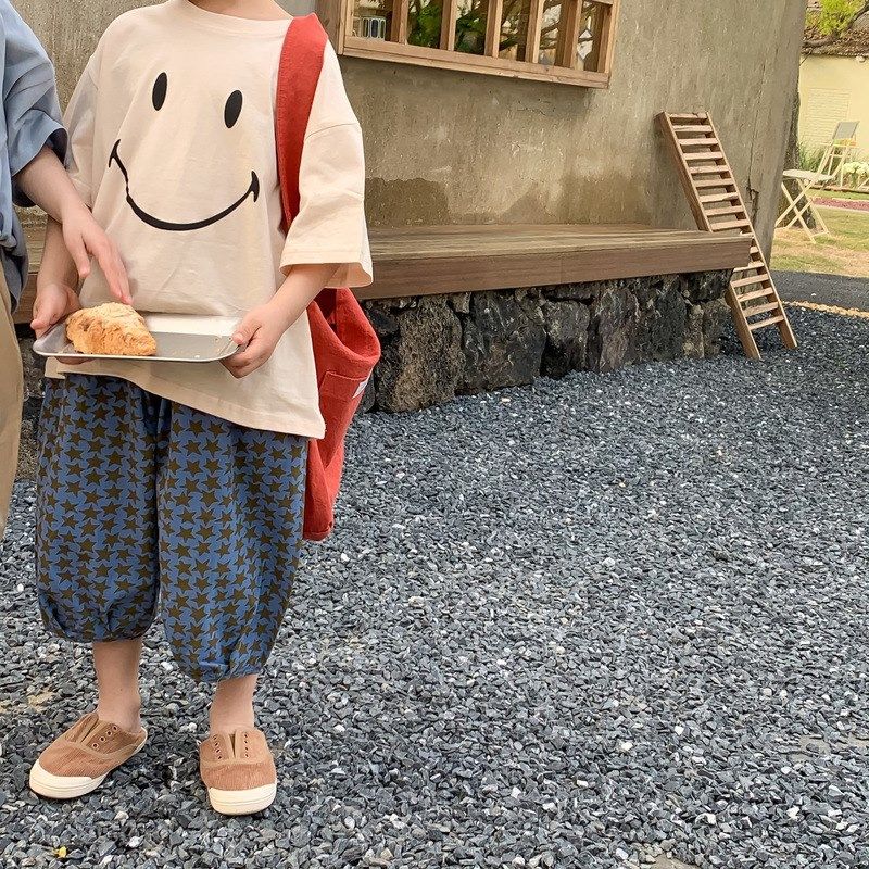 秋夏中小童款棉麻长裤女宝宝七分裤男童休闲裤2024年夏款韩国童装