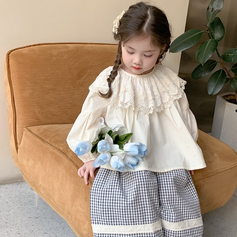 女童套装2025新款可爱甜美女宝宝春秋潮流休闲森系娃娃衫休闲裤款