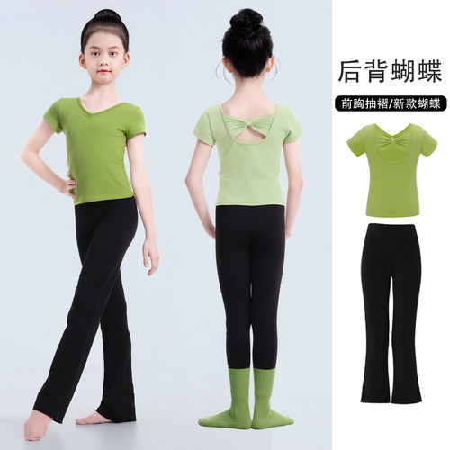 舞蹈服儿童女练功服夏季棉短袖