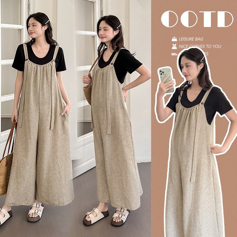 孕妇装夏套装2025新款大码扎染阔腿背带裤冰丝上衣孕妈高级感穿搭,孕妇装/孕产妇用品/营养,连衣裙,淘宝优惠券,粉丝福利购,淘宝优惠卷