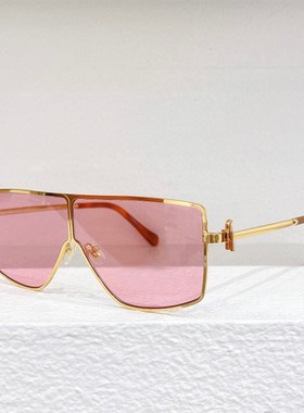 新款金属连体方形大框太阳眼镜女圆脸51Z旅行遮阳显瘦墨镜男粉黑