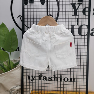 儿童休闲短裤2021夏季新款宝宝热裤男童白色裤子女童三分裤百搭潮