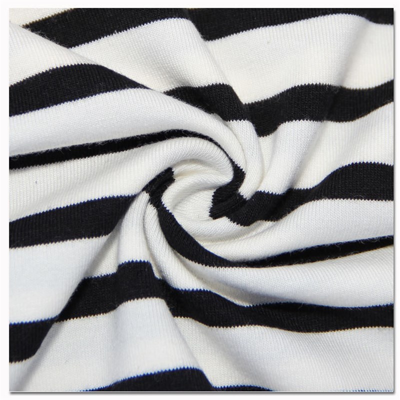 童装面料 精棉拉架 纯棉色织汗布 彩条针织面料 女装彩条色织