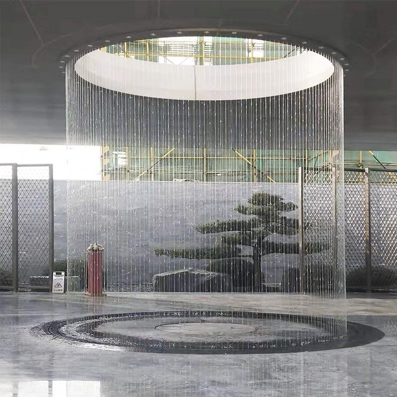 拉线水幕帘景观瀑布墙数控水帘餐厅酒店景观透明拉线循环流水水幕,家居饰品,流水摆件,淘宝优惠券,粉丝福利购,淘宝优惠卷