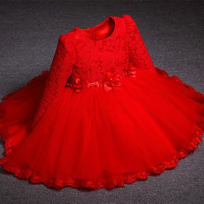 女童长袖连衣裙一周岁洋气t裙子秋冬装婴儿公主裙女宝宝礼服加绒