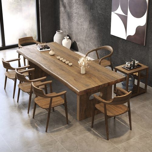 现代全实木桌椅i组合简约泡茶桌茶台泡茶桌子会议桌大型办公大板