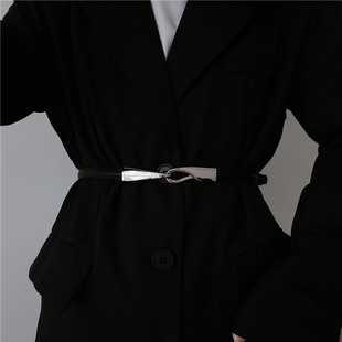 气质简约配西装 百搭毛衣连衣裙V外套裙子腰封 真皮腰带女收腰时尚