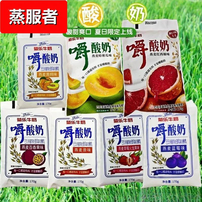 新货网红爆四川特产菊乐嚼酸奶170g嚼着吃的酸奶水果燕麦牛奶杰宏