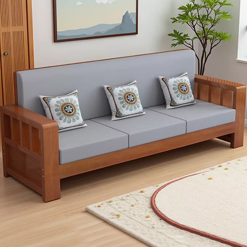 实木沙发客厅家用2025新款新中式家具单人沙发经济型出租房小沙发