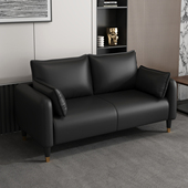 轻奢办公室双人接待小户型沙发公寓出租房简约客厅卧室皮艺小沙发