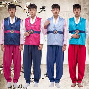 宫廷传统服饰青年男子民族舞蹈表演服装 韩服朝鲜式 韩式 韩服男式