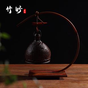 自然纯手工竹编香炉家用室内供奉香薰炉线香炉香座檀香炉竹制香道