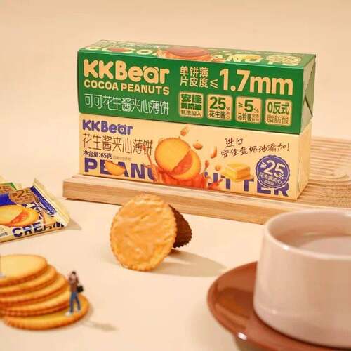 6盒装 超友味KKBear花生酱夹心饼干可可味下午茶办公室解馋零食