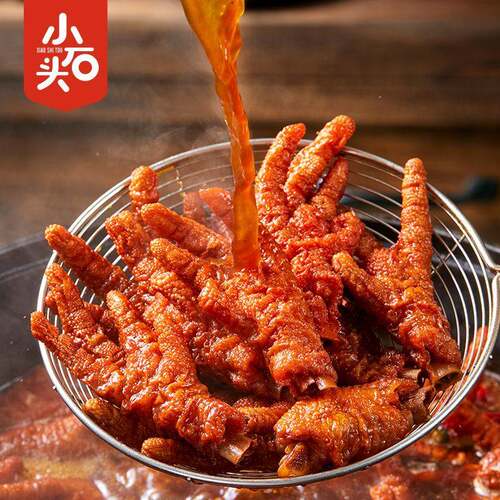 小石头虎皮凤爪210g香辣鸡爪子一嗦脱骨即食零食休闲宿舍爆款小吃