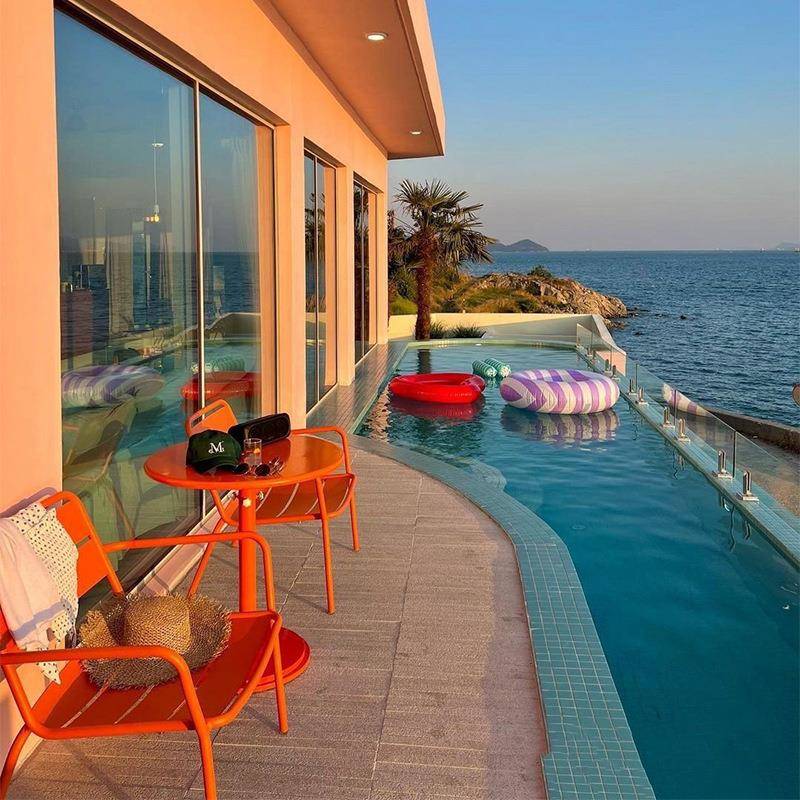 户外桌椅庭院室外休闲花园家具工程民宿露天阳台全铝合金桌椅组合