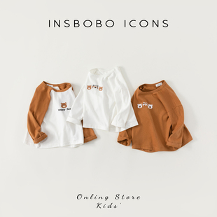 儿童t恤长袖女童T恤短袖春装2023新款女宝洋气上衣男童夏装打底衫