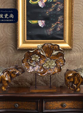 中式古典奢华吉祥大象招财摆件客厅电视柜玄关欧式美式家居装饰品