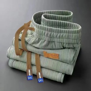 运动裤 子高街Q潮流情侣休闲裤 男薄款 阔腿垂感长裤 透 宽松大码 夏季