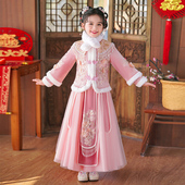 套装 秋冬公主儿童拜年服裙子加绒洋派洋装 2023新款 女童汉服冬装