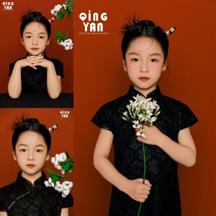 儿童摄影服装中国风旗袍证件照影楼女孩艺术照拍照服装