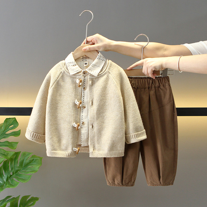 男童春秋季套装2024新款洋气儿童针织毛衣衬衫三件套男孩春装衣服,童装/婴儿装/亲子装,套装,淘宝优惠券,粉丝福利购,淘宝优惠卷