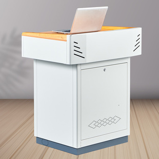 多媒体教室讲台钢制小型立式演讲台校园教师讲台桌子接待台经济型