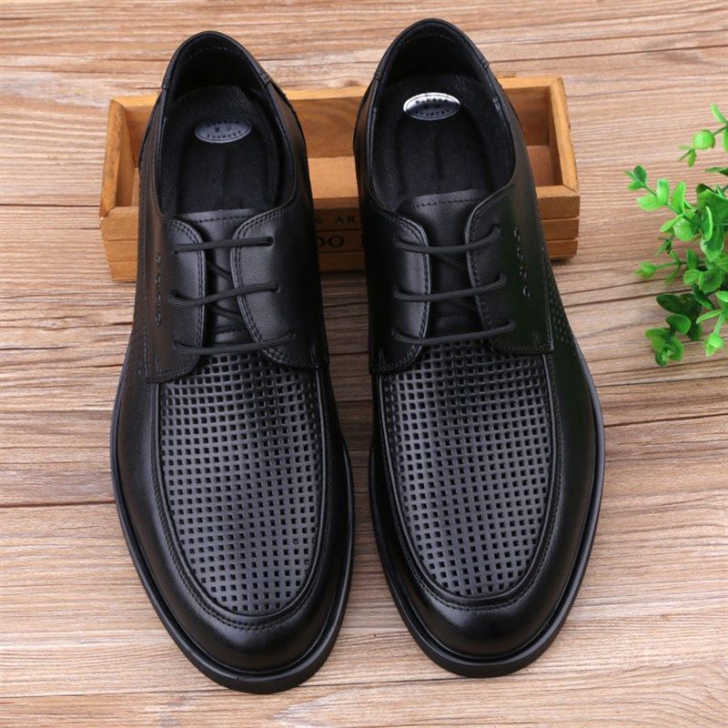 夏季男凉鞋商务休闲皮鞋洞洞鞋镂空透气 厚底真皮男士皮凉鞋系带,流行男鞋,洞洞鞋,淘宝优惠券,粉丝福利购,淘宝优惠卷