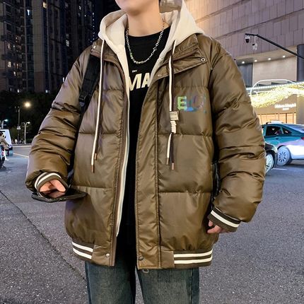 冬季青少年假两件棉衣q男孩初中高中学生加厚羽绒棉服大童冬装棉