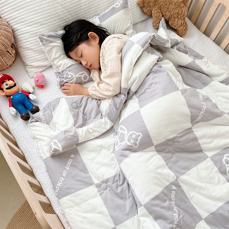 儿童被子春秋四季可用宝宝幼儿园午睡纯棉针织棉夏凉被空调被女孩