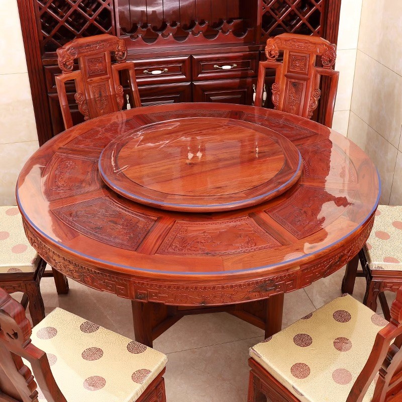 圆桌桌布圆形桌垫透明餐桌垫软玻璃PVC防水防油防烫免洗桌面保护