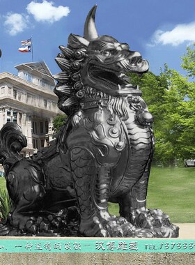 大型铜雕獬豸独角雕像古代园林景观塑像铸铜雕塑传统瑞像
