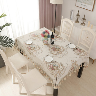 欧式茶几桌布布艺长方形客厅家用餐桌布方桌正方形台布桌垫中式圆