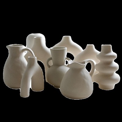 笨拙的象侘寂风素胚陶瓷瓶级感客厅餐边柜装饰品粗陶器