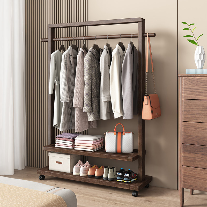 实木衣架落地衣架家用置衣架卧室民宿酒店室内挂衣架