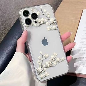 新中式玉兰花适用苹果iPhone16e手机壳新款15promax个性14透明13/12mini软硅胶男女xr全包xs防摔7/8plus外壳