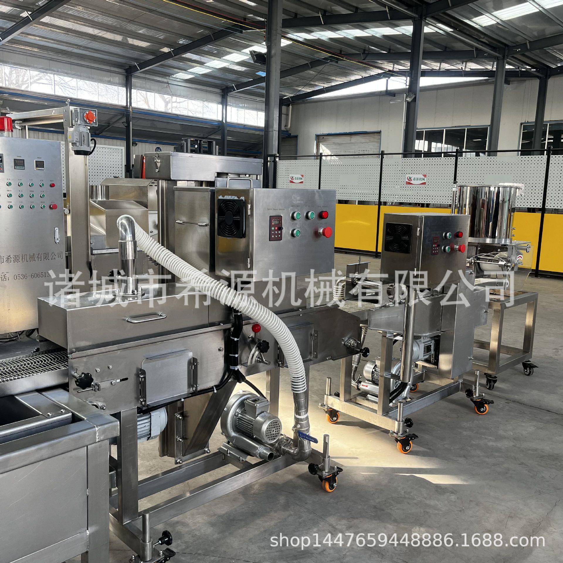 上校鸡块小型油炸生产线 皇家小虎鸡块加工生产线 成型上浆上粉