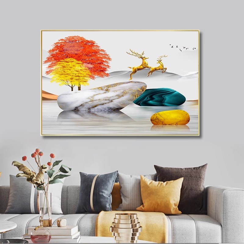 卧室床头装饰画现代简约客厅主卧房间壁画酒店宾馆玄关画横版挂画