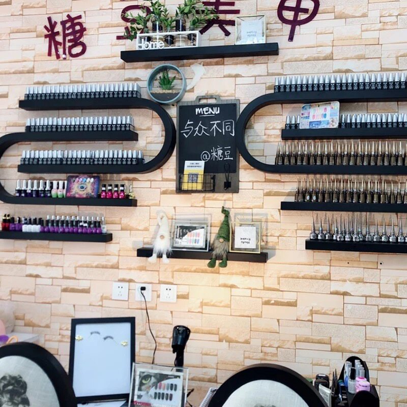 美甲墙面装饰展示架美甲产品展z示架壁挂式挂壁u型甲油胶架子包邮