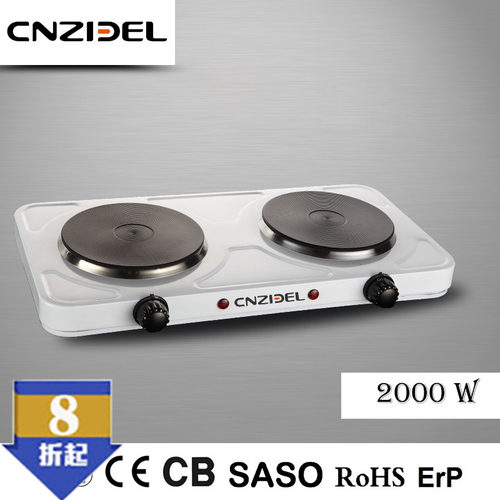 双盘2000W电热炉11q0V&220V欧规双灶蒸煮炒电热炉双加热实验室电