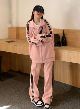学生韩版宽松休闲套装女春季显瘦运动J时尚网红两件套跑步服潮