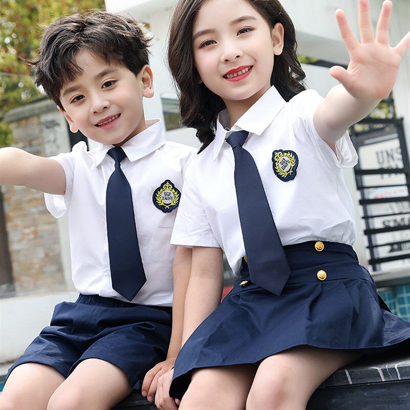 小学生班服校服衬衫套装夏季幼儿园园服毕业照R合唱六一儿童表演
