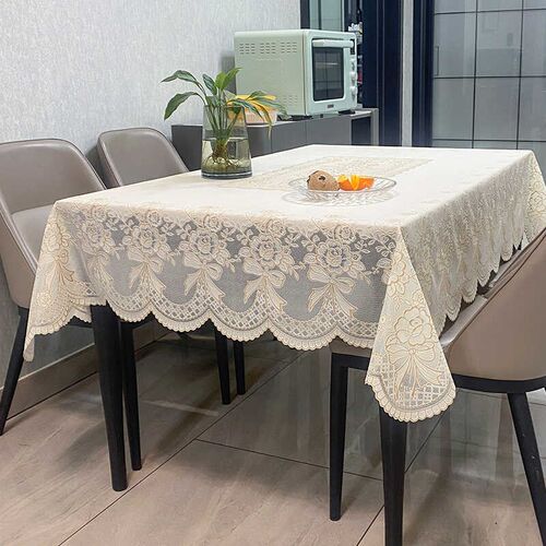 欧式PVC防水桌布长方形家用餐桌布免洗蕾丝餐S桌桌布台布茶几布