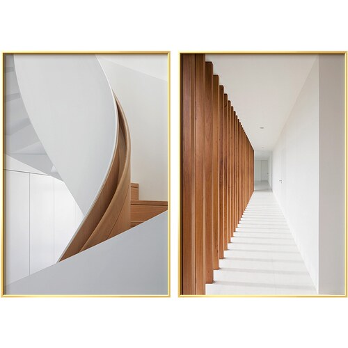 现代简约客厅g装饰画建筑延伸抽象走廊视觉空间餐厅感墙画过道网