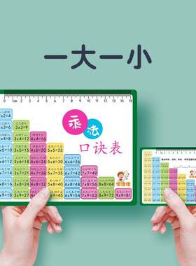学习卡片乘除口诀表片全套小学生一二年级数学99乘法除法口诀表