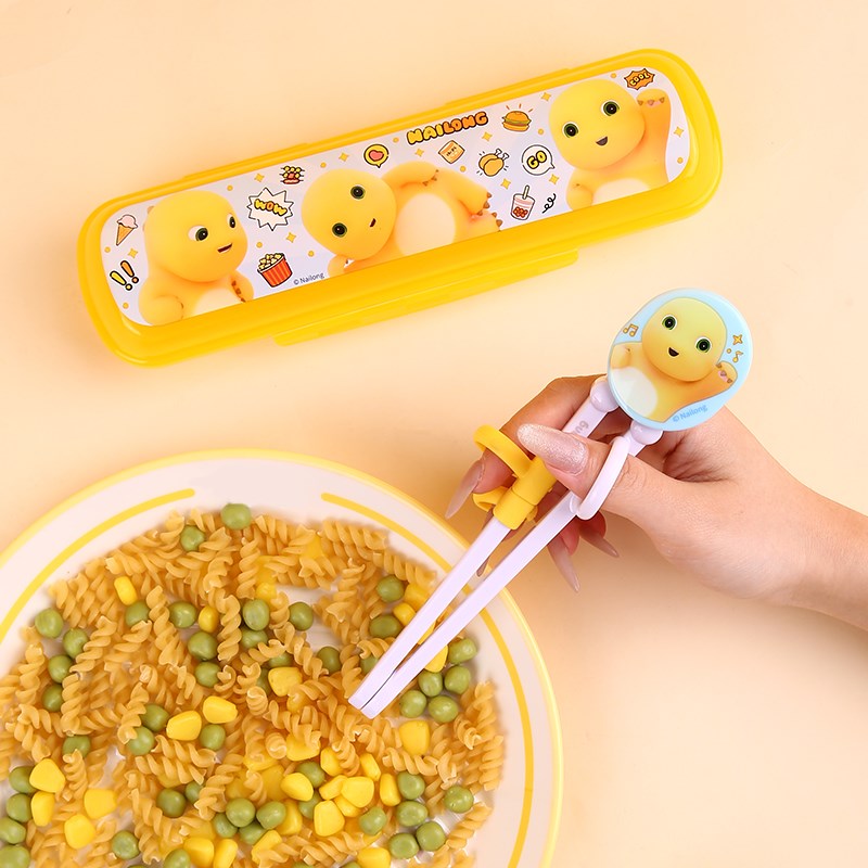 奶龙儿童学习筷二段辅助训练筷男孩女孩小孩家用宝宝吃饭练习筷子