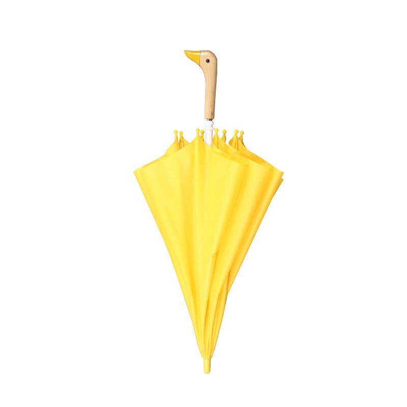 小黄伞儿童长柄雨伞男女学生幼儿园宝宝伞直杆可爱黄色鸭头手柄伞