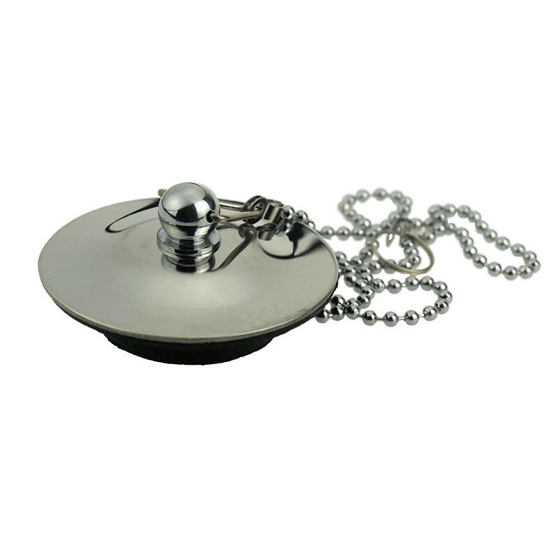 浴缸配件热卖特加厚304不锈钢塞子菜盆木桶排水器堵头下水带链条