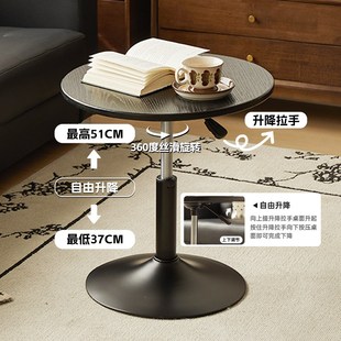 家用沙发边几客厅简约茶几可升降旋转圆桌卧室床头边桌角几小桌子