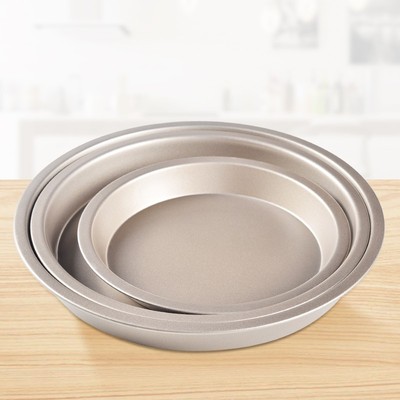 披萨盘家用商用不粘烤盘烤箱专用蛋糕饼模具圆形金色碳钢烘培工具